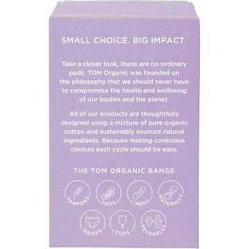 TOM Organic Ultra Thin Overnight Pads 8 pack