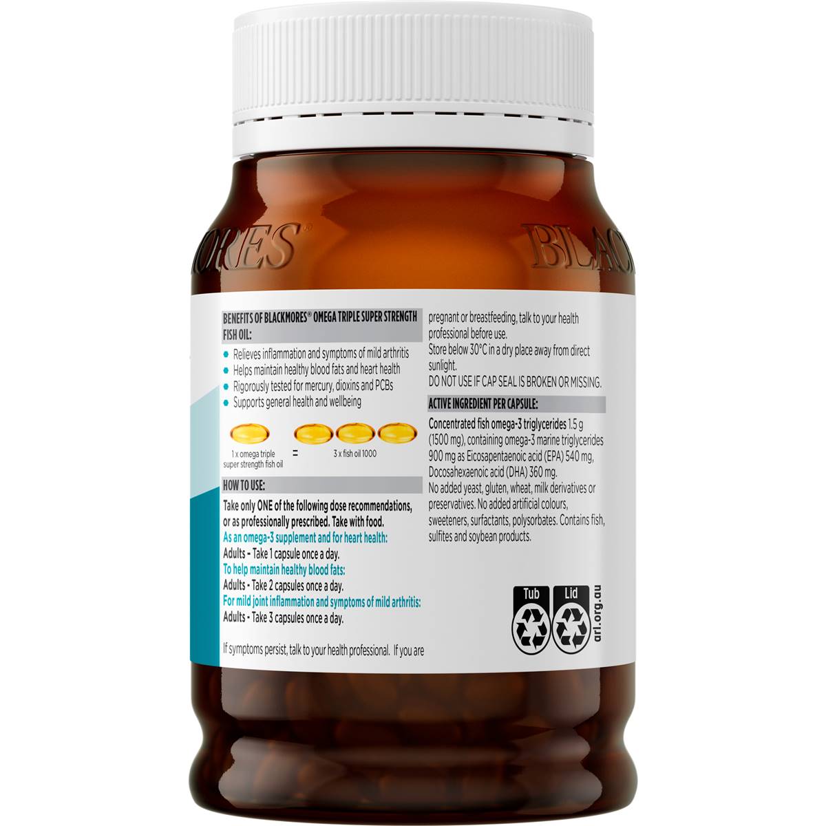 Blackmores Omega Triple Super Strength Fish Oil Capsules 150 pack