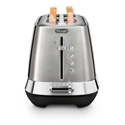 De'Longhi Diadema 2 Slice Long Slot Toaster (Platinum)