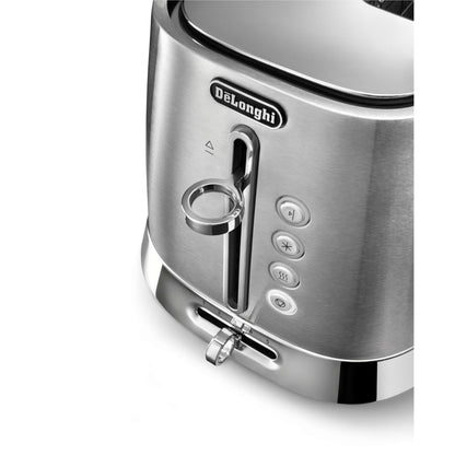 De'Longhi Diadema 2 Slice Long Slot Toaster (Platinum)