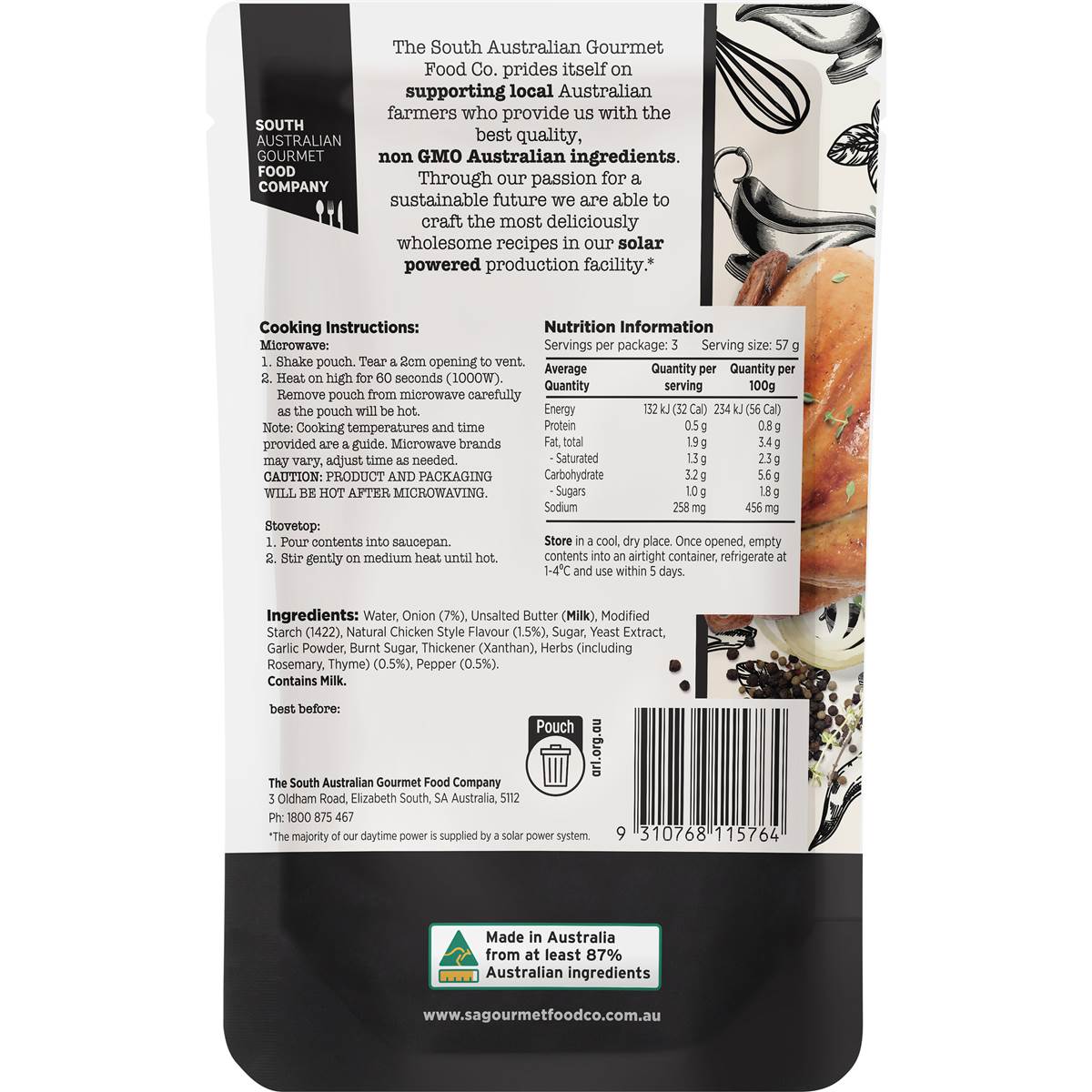 South Australian Gourmet Food Roast Chicken Gravy 170g