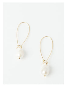 Irregular Pearl Fine Drop Earrings in Gold