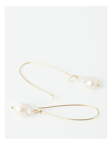 Irregular Pearl Fine Drop Earrings in Gold