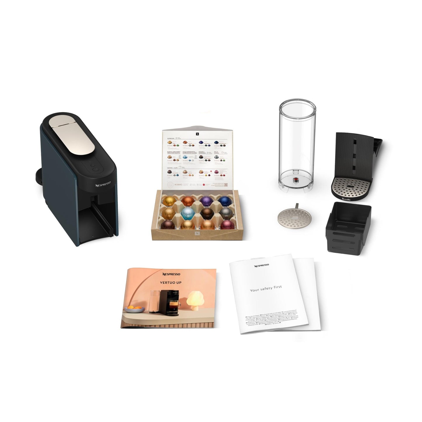 Breville Nespresso BNV620BLU Vertuo Up Coffee Machine (Ocean Blue)