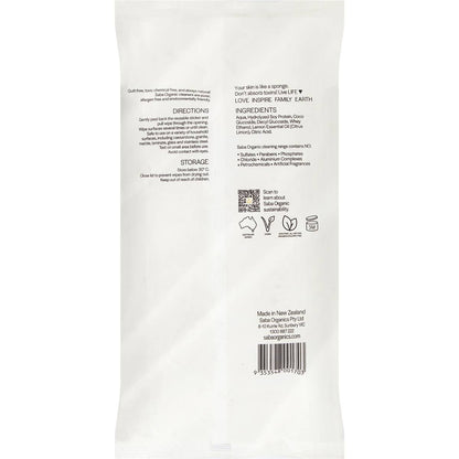 Saba Organics Multi Purpose Wipes Lemon Burst 120 Pack