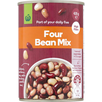 Woolworths Four Bean Mix 420g
