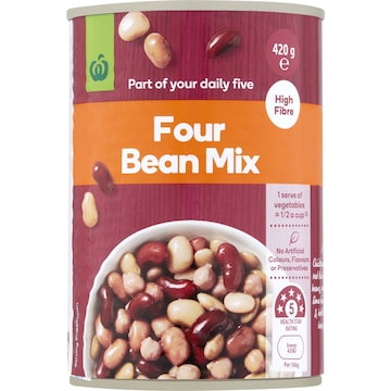 Woolworths Four Bean Mix 420g