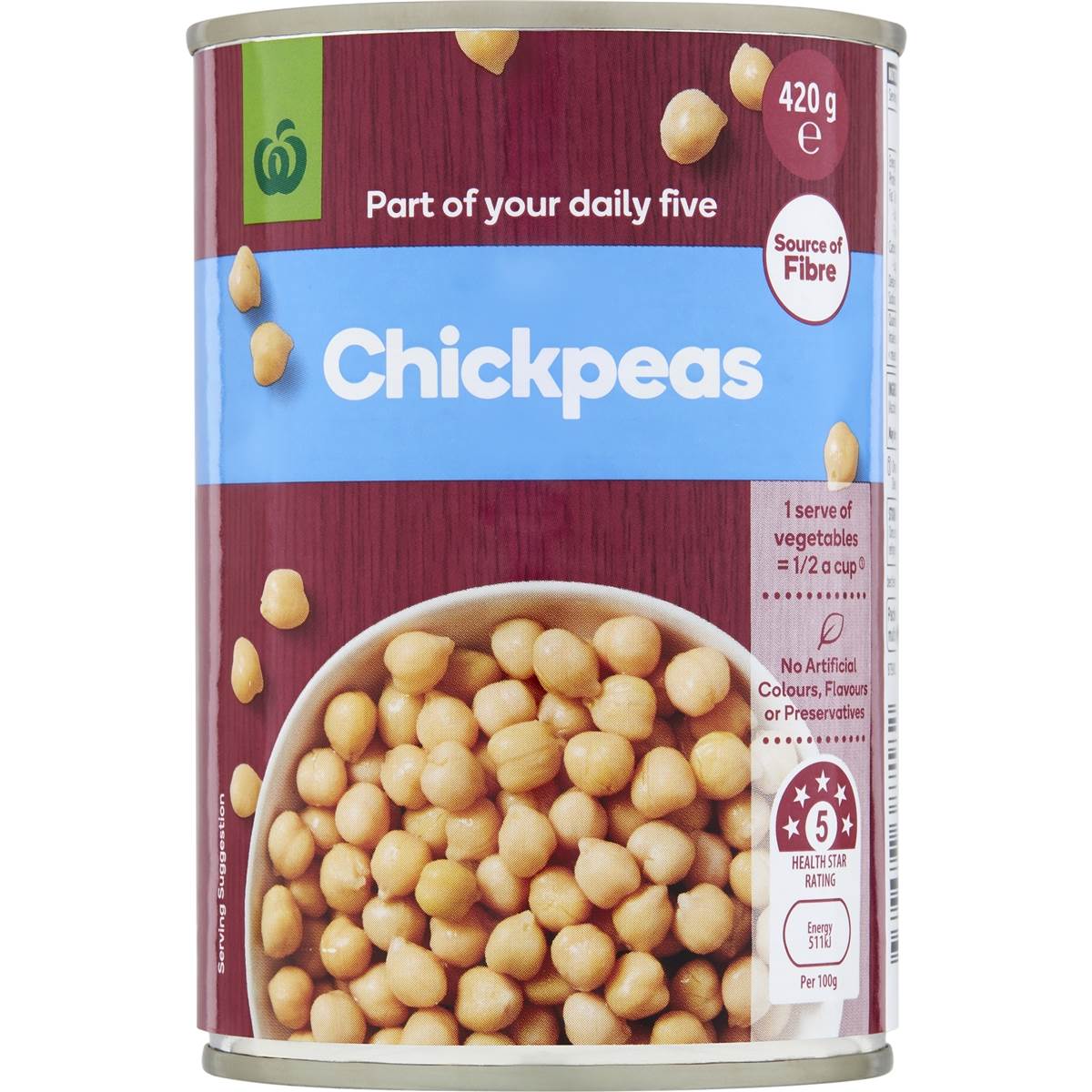 Woolworths Chickpeas 420g