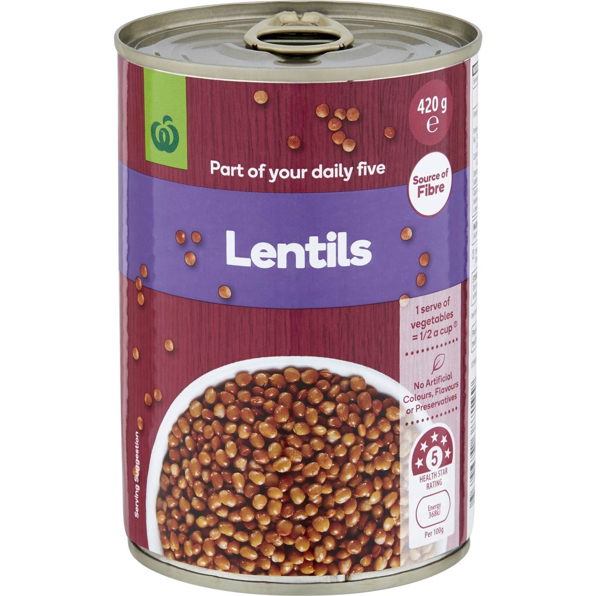 Woolworths Lentils 420g
