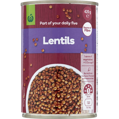 Woolworths Lentils 420g