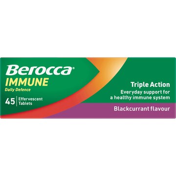Berocca Immune Daily Defence Blackcurrant Effervescent 45 pack