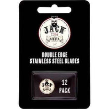 Jack The Barber Double Edge Mens Stainless Steel Safety Razor Blades 12 pack