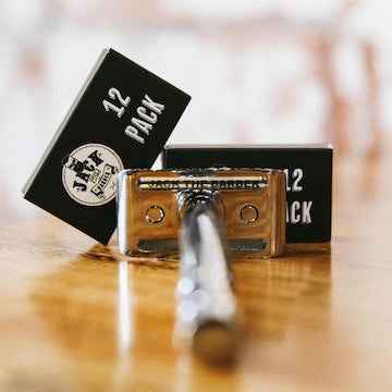 Jack The Barber Double Edge Mens Stainless Steel Safety Razor Blades 12 pack