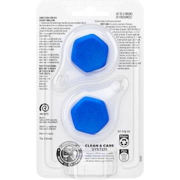 Harpic Hygenic & Fresh Sticker Adhesive Toilet Block Marine 2 pack