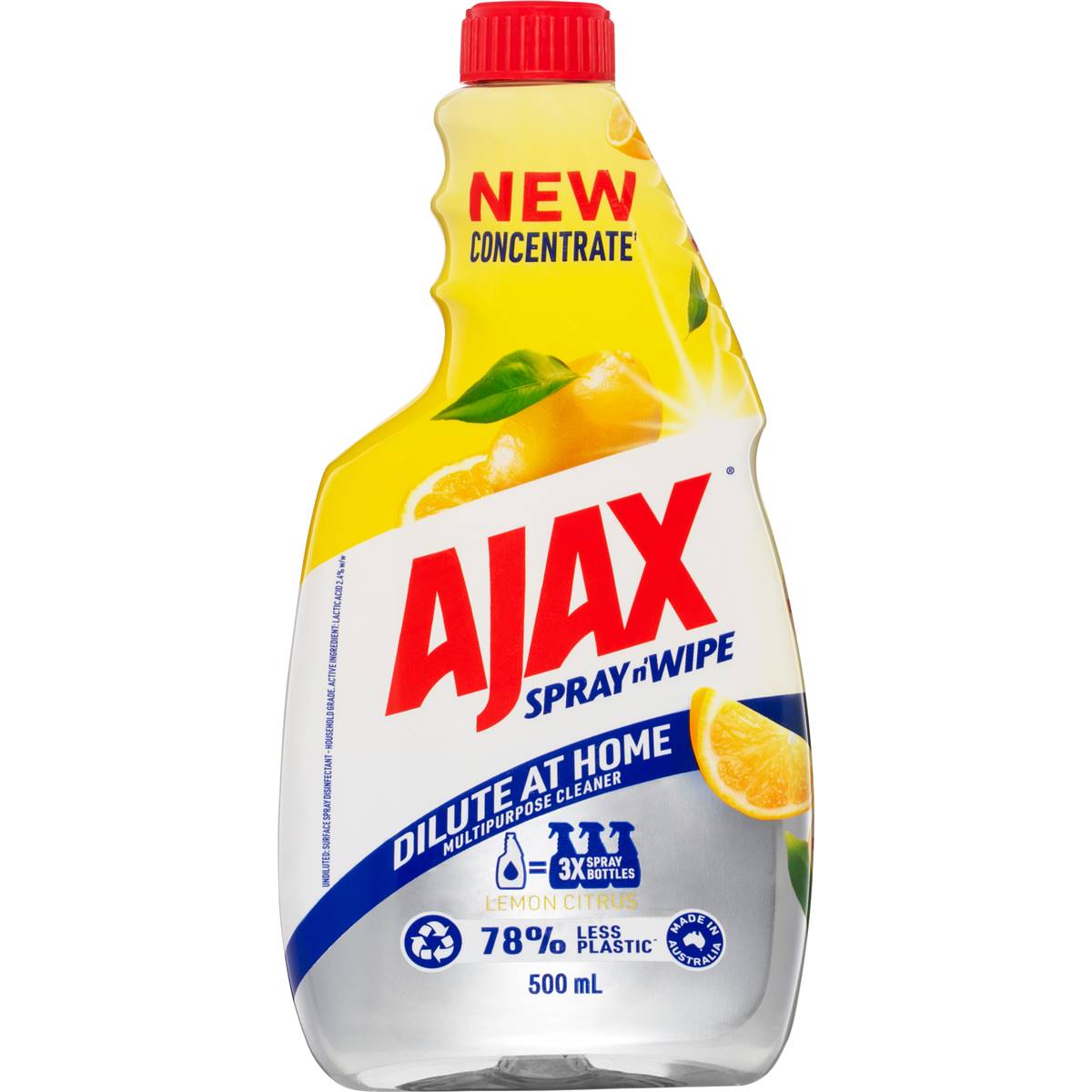 Ajax Spray & Wipe Multipurpose Concentrate Lemon Citrus 500mL