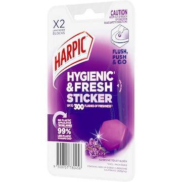 Harpic Hygenic & Fresh Sticker Adhesive Toilet Block Lily 2 pack