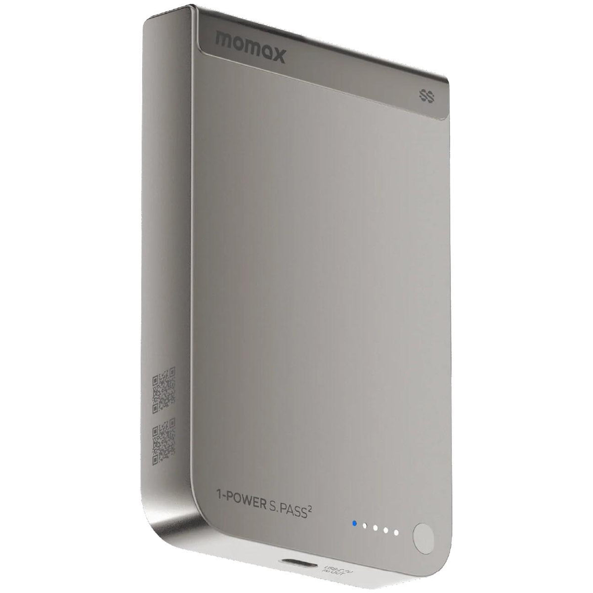 Momax 1-Power S.Pass 2 10kmAh Qi2.2 Magnetic Wireless Power Bank (Titanium)
