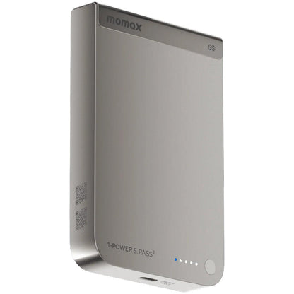 Momax 1-Power S.Pass 2 10kmAh Qi2.2 Magnetic Wireless Power Bank (Titanium)