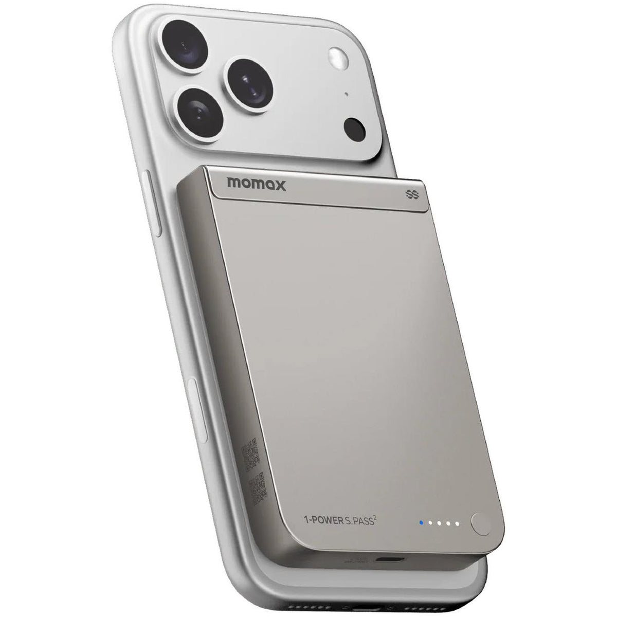 Momax 1-Power S.Pass 2 10kmAh Qi2.2 Magnetic Wireless Power Bank (Titanium)