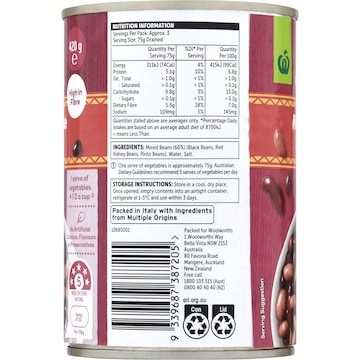 Woolworths Mexican Style 3 Bean Mix 420g