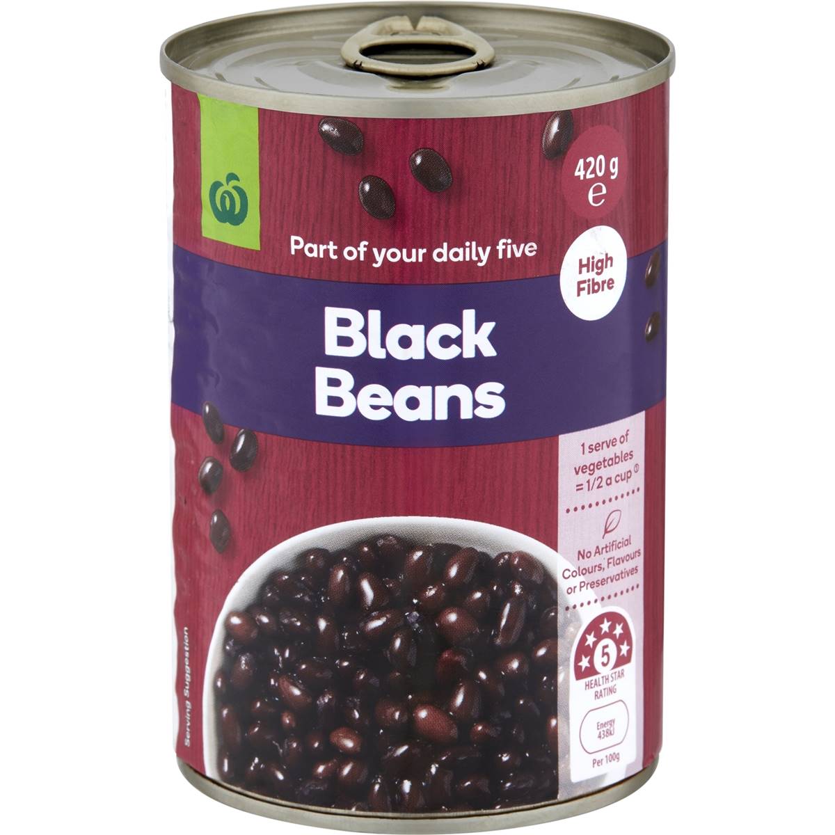 Woolworths Black Beans 420g