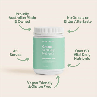 frank simple. Greens Vital Daily Nutrients Mango & Papaya 450g