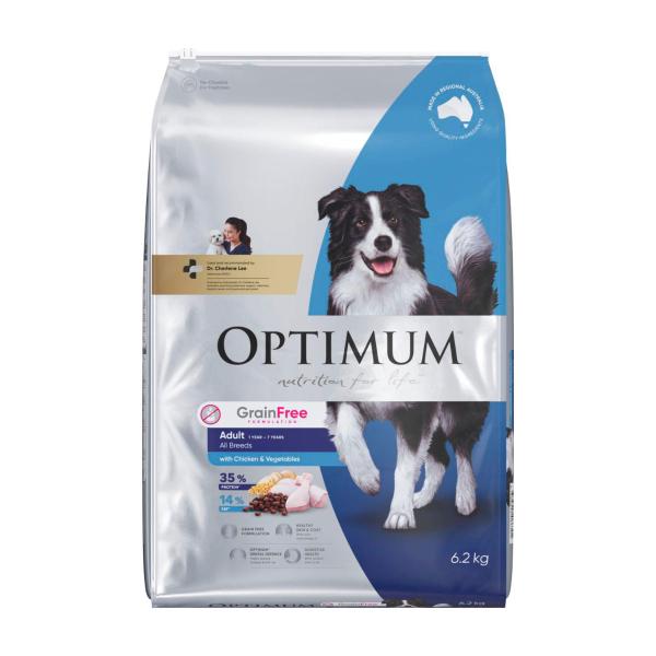 OPTIMUM ADULT GRAIN FREE DRY DOG FOOD WITH CHICKEN & VEGETABLES 6.2KG