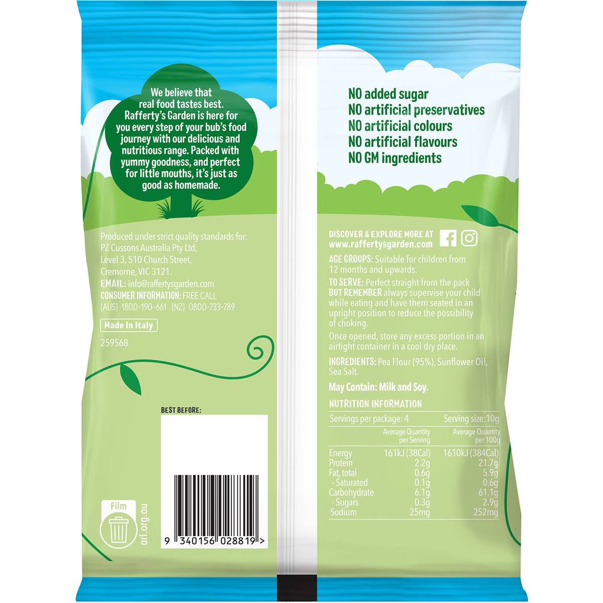 Rafferty's Garden Pea Pods 40g