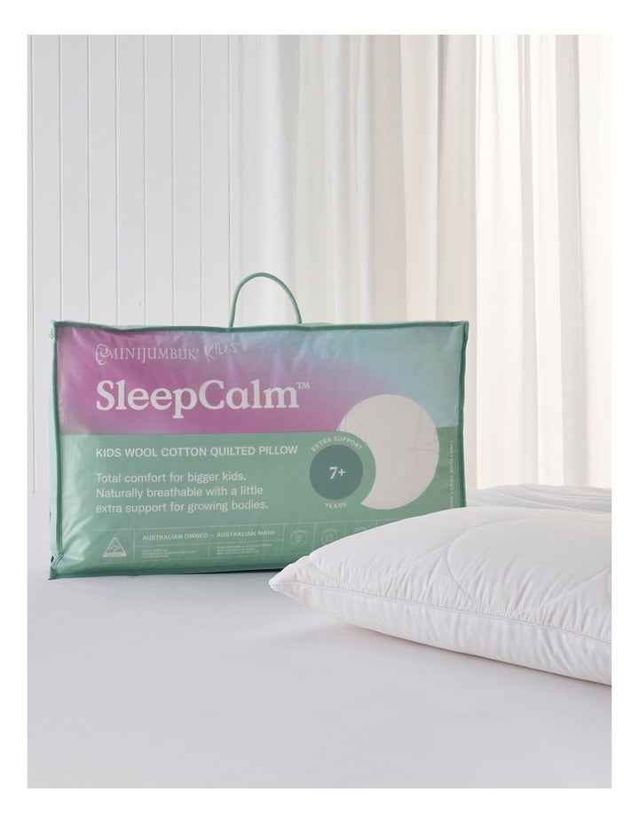 SleepCalm Wool Cotton Quilted Pillow 7&#43; in White