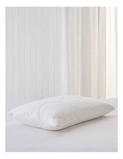 SleepCalm Wool Cotton Quilted Pillow 7&#43; in White