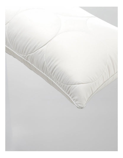 SleepCalm Wool Cotton Quilted Pillow 7+ in White