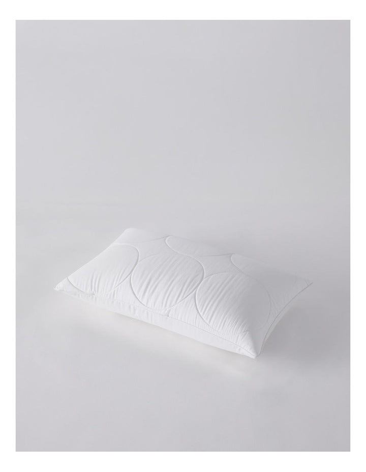 SleepCalm Wool Cotton Quilted Pillow 7+ in White