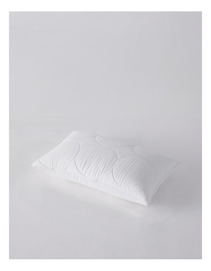 SleepCalm Wool Cotton Quilted Pillow 7+ in White
