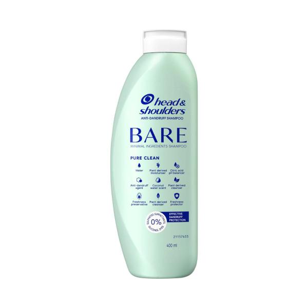 HEAD & SHOULDERS ANTI DANDRUFF SHAMPOO BARE PURE CLEAN 400ML