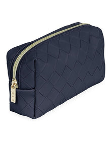 Woven Small Beauty Bag in Navy