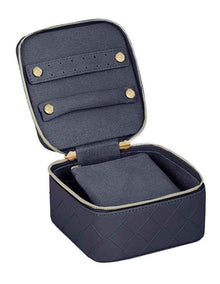 Woven Jewellery Cube Bag in Navy