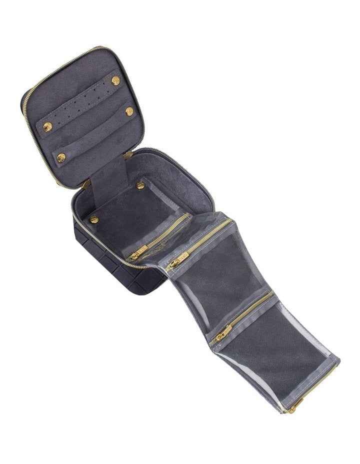 Woven Jewellery Cube Bag in Navy