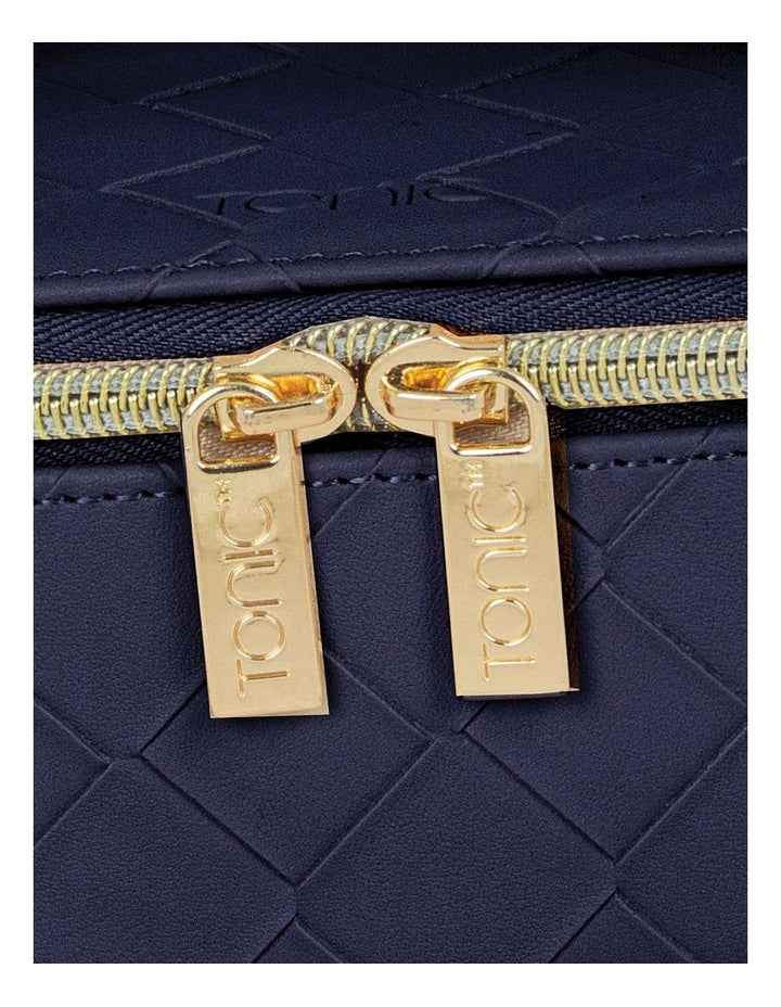 Woven Jewellery Cube Bag in Navy