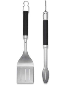 Precision Grill Tongs & Spatula Set in Silver