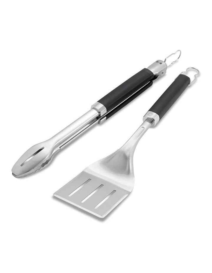 Precision Grill Tongs & Spatula Set in Silver