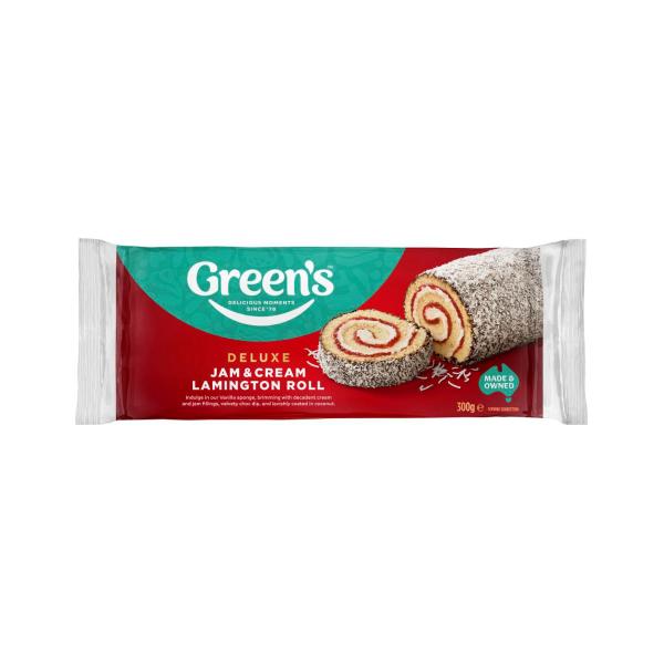 GREENS DELUXE JAM & CREAM LAMINGTON CAKE ROLL