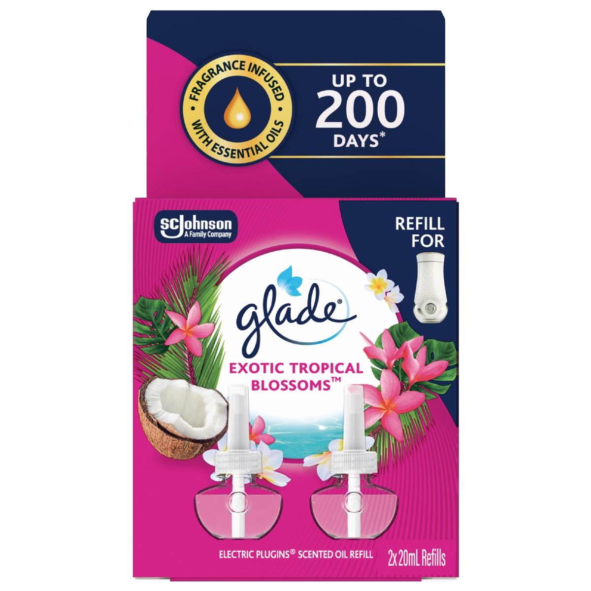 Glade Plug In Refills Exotic Tropical Blooms 2 Pack