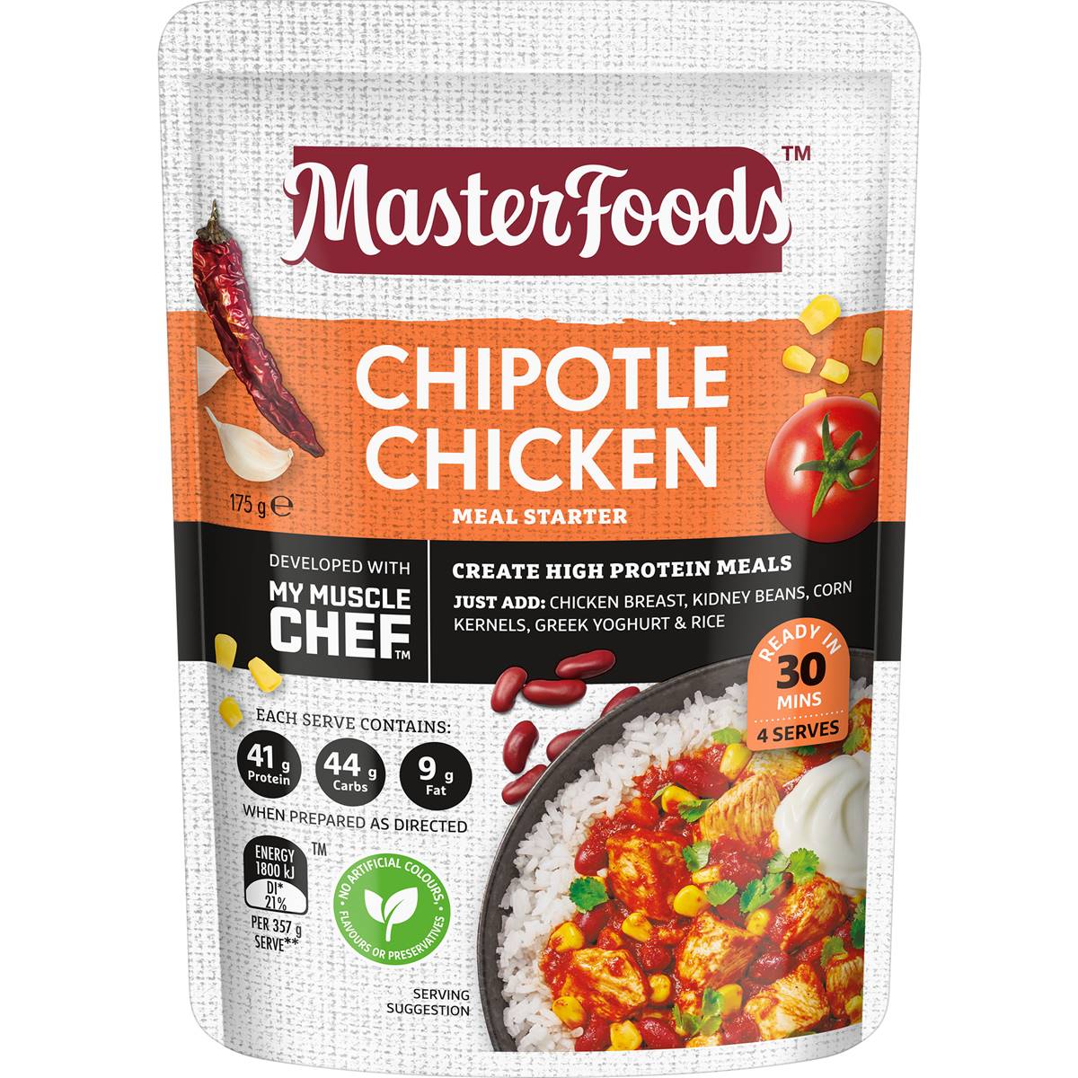 MasterFoods x My Muscle Chef Chipotle Chicken Recipe Base 175g