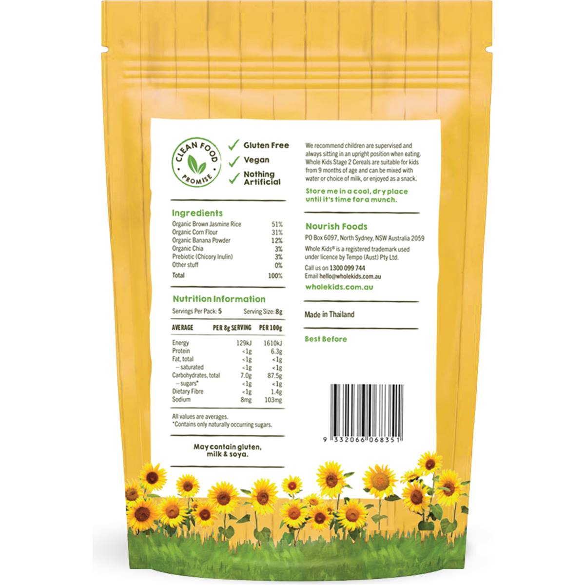Whole Kids Little Stars Cereal Banana & Chia 40g