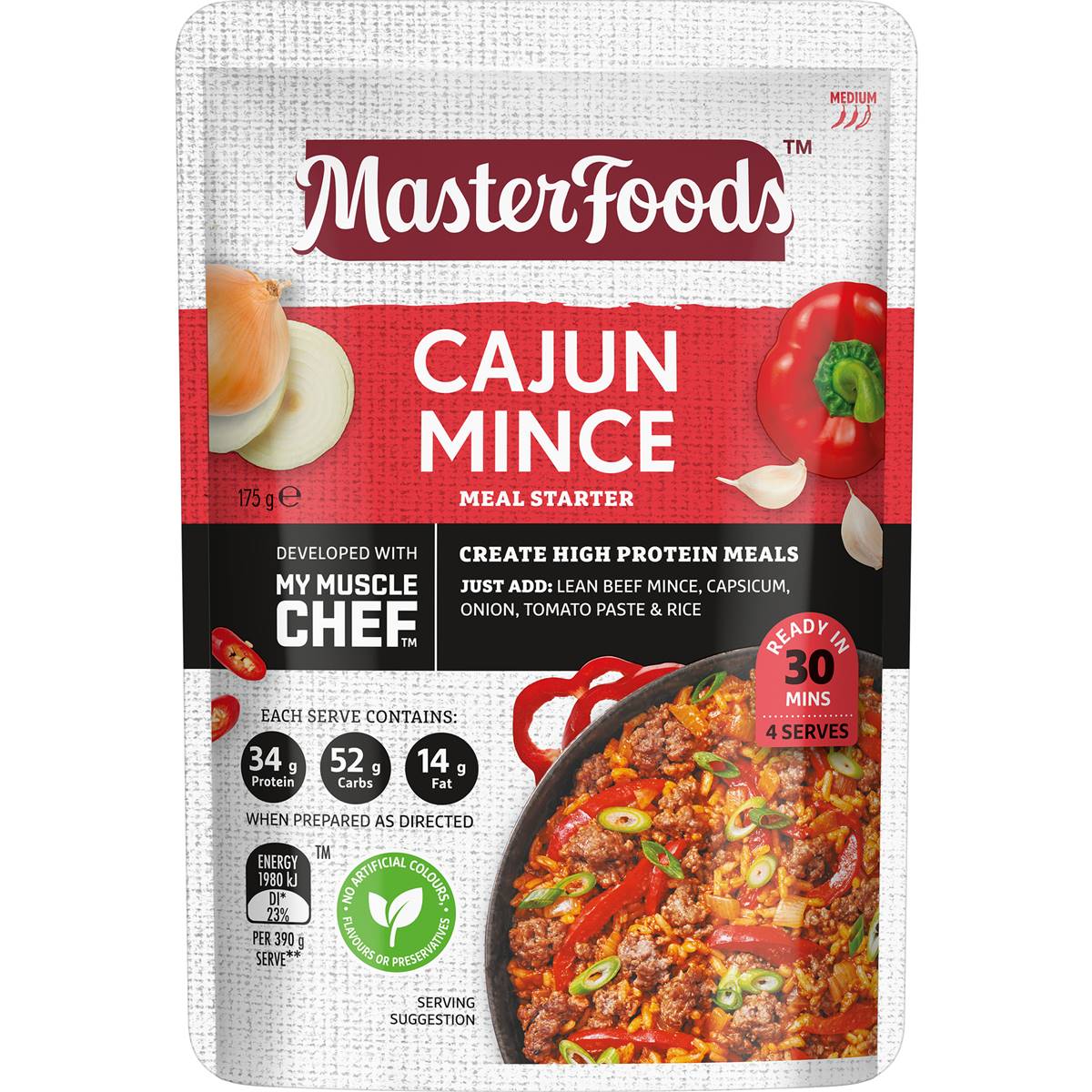 MasterFoods x My Muscle Chef Cajun Mince Recipe Base 175g