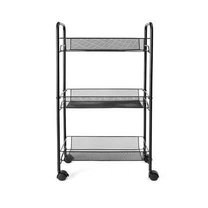 Slim Line Metal Trolley Black