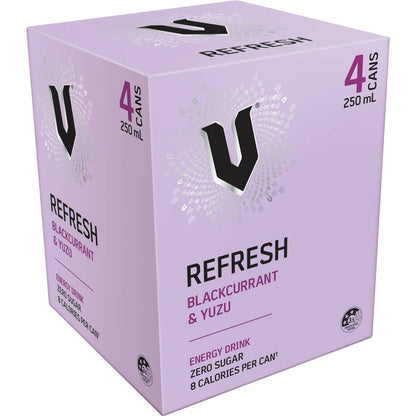 V Refresh Blackcurrant & Yuzu Energy Drink 250mL x 4 pack