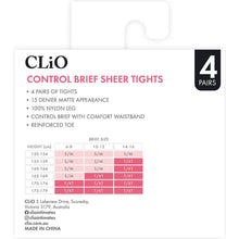 Clio Clio Control Brief Sheer Tights T/XT Value 4 pack
