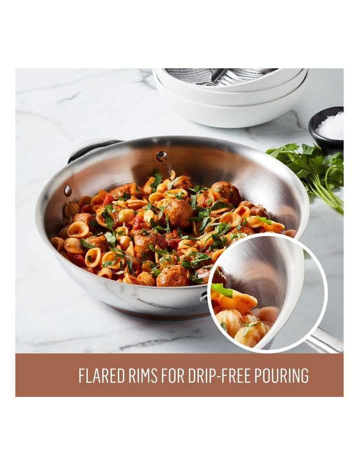 Per Vita Copper Base Stainless Steel Induction 3 Piece Covered Saucepan Set