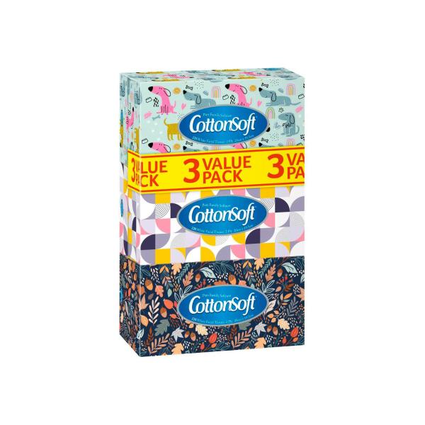 COTTONSOFT 2-PLY FACIAL TISSUE 3X228 PACK